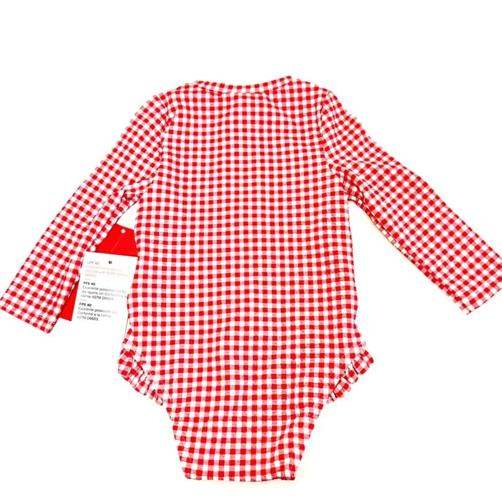 Disney X Minnie Old Navy Kids Swim Long Sleeve Zip Front Swimsuit Sz 3-6 M NWT